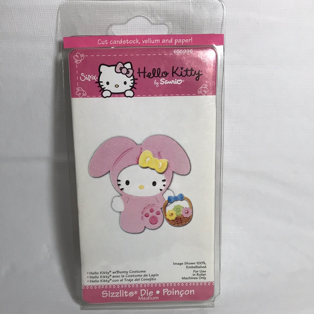 Sizzix Hello Kitty Med Die Retired KITTY With BUNNY COSTUME EASTER by Sanrio